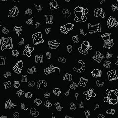 Coffee seamless vector pattern for Cup mug, restaurant or cafe menu design. 