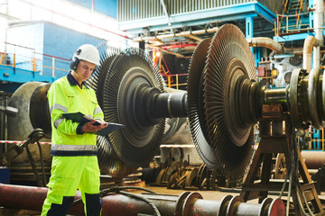 Power plant maintenance. Industial worker