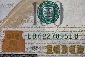  fragment of 100 dollar bill