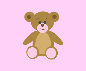 Teddy bear on pink background