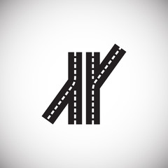 Road icon on background for graphic and web design. Simple illustration. Internet concept symbol for website button or mobile app.