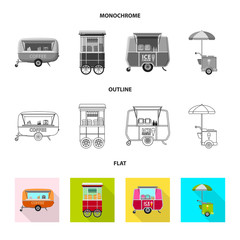 Vector illustration of market and exterior symbol. Set of market and food vector icon for stock.