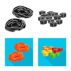 Vector design of food and raw symbol. Set of food and nature stock symbol for web.