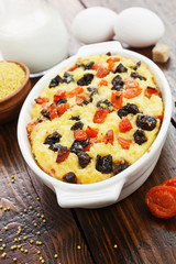 Millet casserole with dried fruits