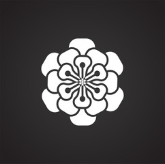 Flower pattern icon on background for graphic and web design. Simple illustration. Internet concept symbol for website button or mobile app.