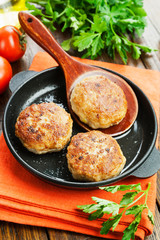 Burgers in the pan