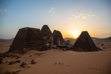 The amazing pyramids of Meroe, north of Khartoum, Sudan