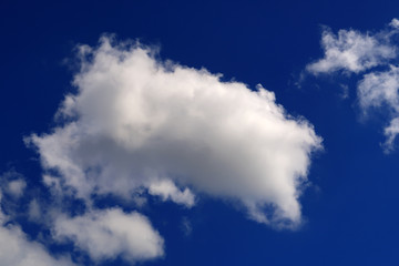 blue sky and white cumulus clouds