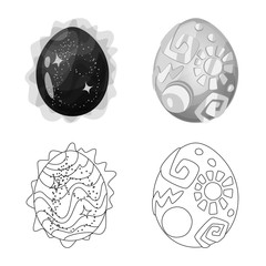 Vector design of animal and prehistoric sign. Set of animal and cute stock vector illustration.