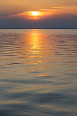 beautiful summer sunset on lake