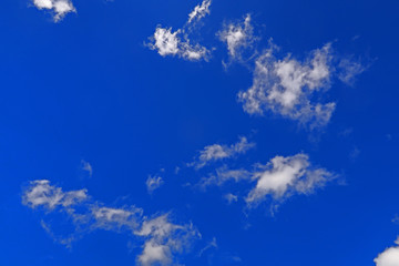 white Cloud shapes in a blue sky