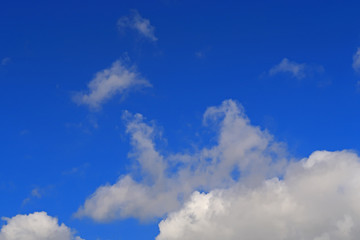Shapes of clouds in blue sky