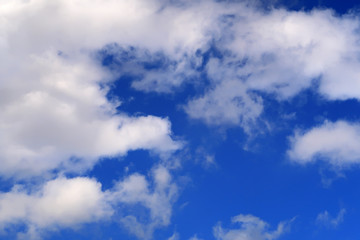 Large mass of clouds over a blue sky