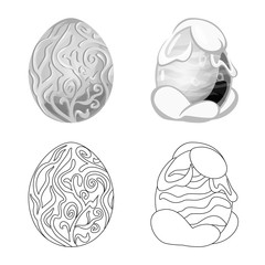 Vector illustration of animal and prehistoric symbol. Collection of animal and cute stock vector illustration.