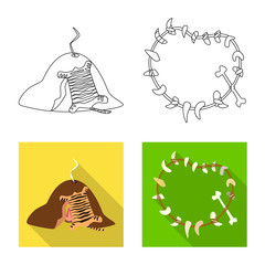 Isolated object of evolution and prehistory logo. Collection of evolution and development vector icon for stock.