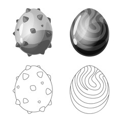 Isolated object of animal and prehistoric sign. Set of animal and cute stock vector illustration.