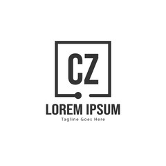 Obraz premium Initial CZ logo template with modern frame. Minimalist CZ letter logo vector illustration