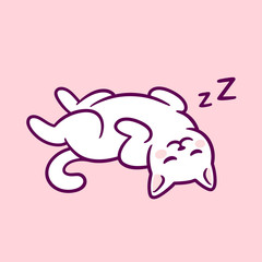 Cute cat sleeping belly up