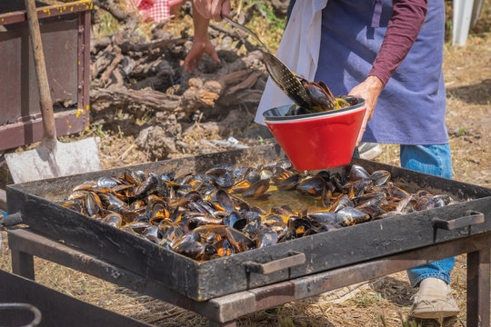 Saint-Bres, France - 06 06 2019: Preparing the guards' meal