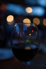 wine glass served on dining table with valentines day romantic