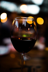 wine glass served on dining table with valentines day romantic