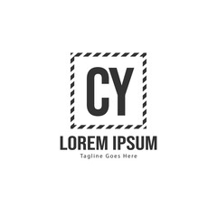 Obraz premium Initial CY logo template with modern frame. Minimalist CY letter logo vector illustration