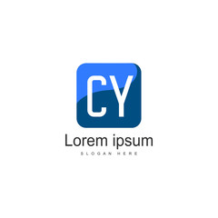 Obraz premium Initial CY logo template with modern frame. Minimalist CY letter logo vector illustration