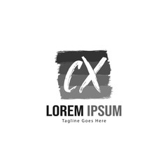 Initial CX logo template with modern frame. Minimalist CX letter logo vector illustration