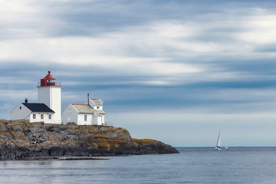 Lang&oslash;ytangen Lighthouse in Langesund Norway