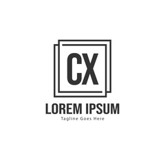 Obraz premium Initial CX logo template with modern frame. Minimalist CX letter logo vector illustration