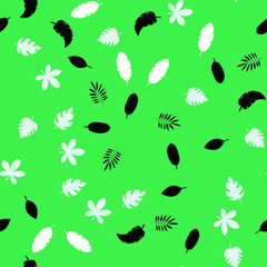 Leaves Seamless vector Pattern. Flat style floral Background. 