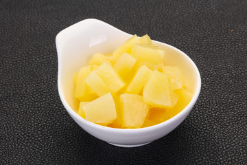 Marinated pineapple pieces