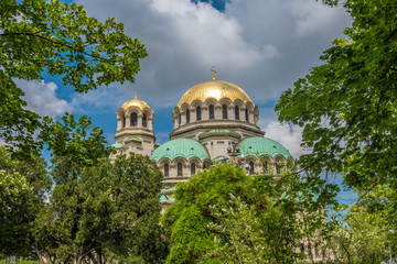 Fototapeta na wymiar St. Alexander Nevsky Cathedral, 1882-1912, neo-byzantine style, Bulgarian Orthodox, Sofia, Bulgaria.