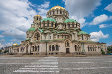 Fototapeta na wymiar St. Alexander Nevsky Cathedral, 1882-1912, neo-byzantine style, Bulgarian Orthodox, Sofia, Bulgaria.