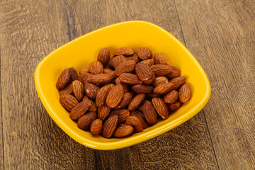 Almonds nuts heap