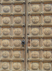 Portal of St. Alexander Nevsky Cathedral, 1882-1912, neo-byzantine style, Bulgarian Orthodox, Sofia, Bulgaria.