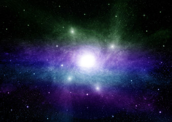 galaxy in a free space. 3D rendering