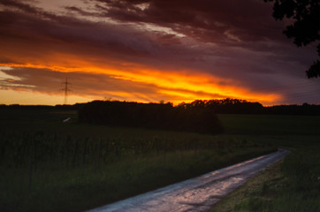 Obraz na płótnie Canvas sunset on road
