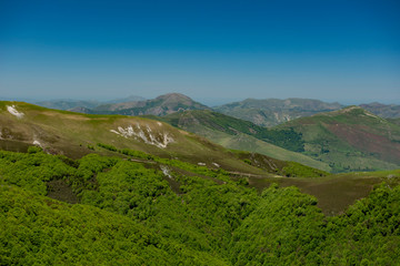 Fototapeta premium Roncesvalles pass, Camino navarro (Navarrese road) on the Pyrenees, Navarra, Spain