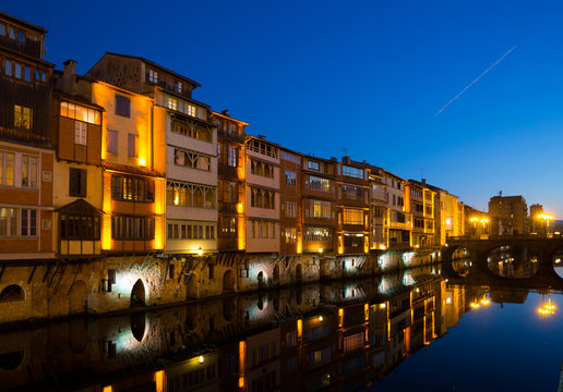 Evening view of Castres, France