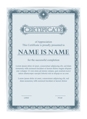 Vintage certificate of appreciation award template. Template diploma border for use in design. Eps10 - vector.
