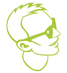 Flat illustration vector man face man boy