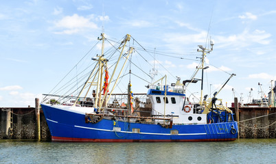 Fishing trawler in the port of Buesum in  North Frisia (Germany)