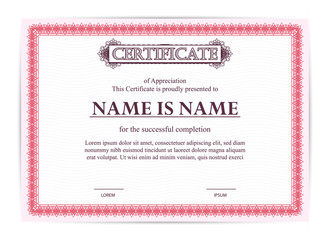 Vintage certificate of appreciation award template. Template diploma border for use in design. Eps10 - vector.