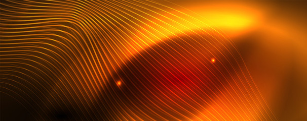 Shiny neon lines techno magic futuristic background, magic energy space light concept, abstract background wallpaper design