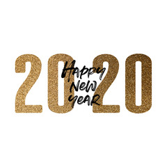 Happy new year 2020 new year's eve poster composition