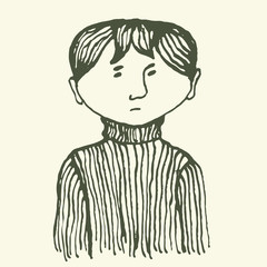 Avatar boy portraits characters people emotions macabre noir style