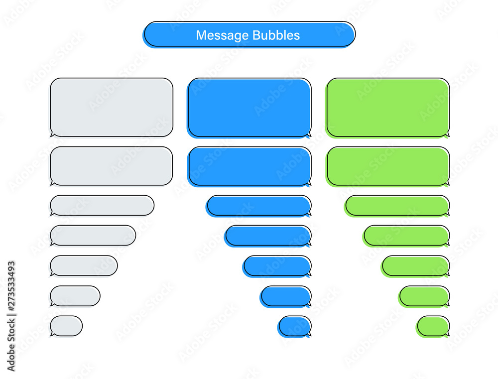 Poster message chat bubbles vector icons for messenger. template for message chat. vector illustration.