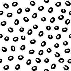 seamless background with circles, black white pattern of bubbles, vector drawing