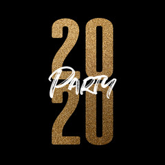 Happy new year 2020 new year's eve poster composition